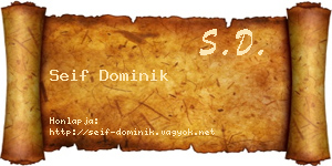 Seif Dominik névjegykártya