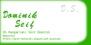 dominik seif business card